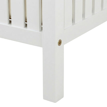 Tabouret pour panier à linge - Finition noyer, assise rembourrée
