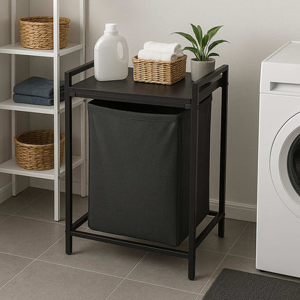 Panier à linge avec étagère et doublure amovible