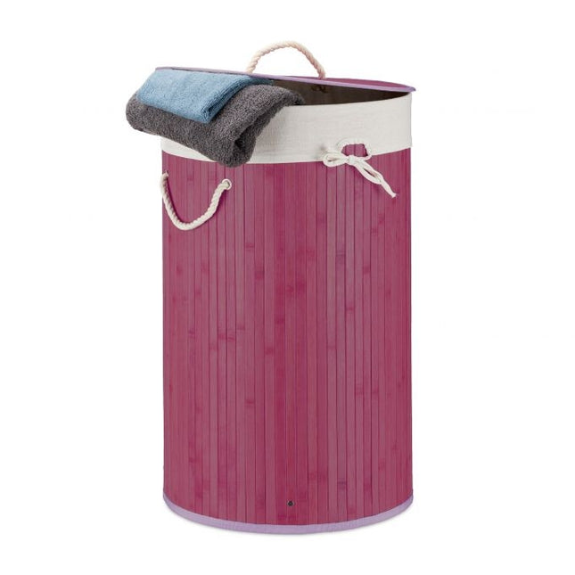 Panier à linge rond en bambou