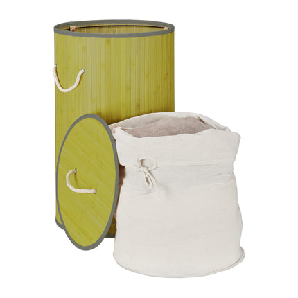 Panier à linge rond en bambou