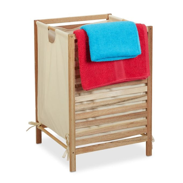 Panier à linge en noyer