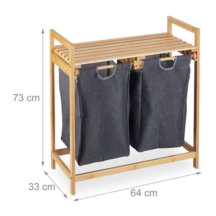 Étagère à panier à linge avec 2 compartiments