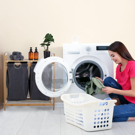 Étagère à panier à linge avec 2 compartiments