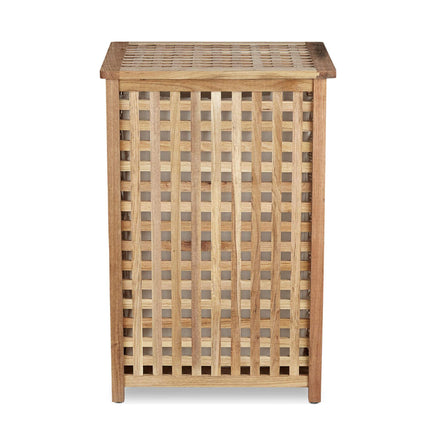 Panier à linge en bois de noyer
