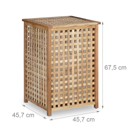 Panier à linge en bois de noyer