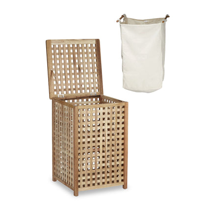 Panier à linge en bois de noyer