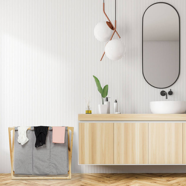 Trieur à linge pliable à 3 compartiments
