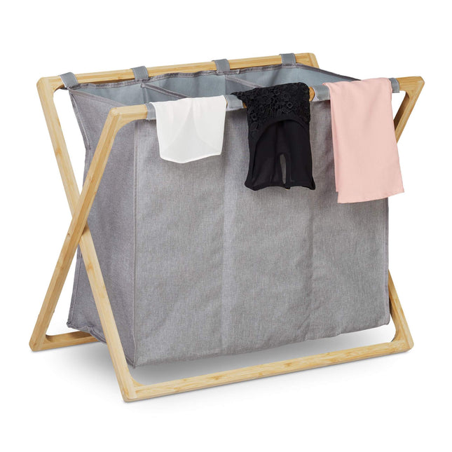 Trieur à linge pliable à 3 compartiments
