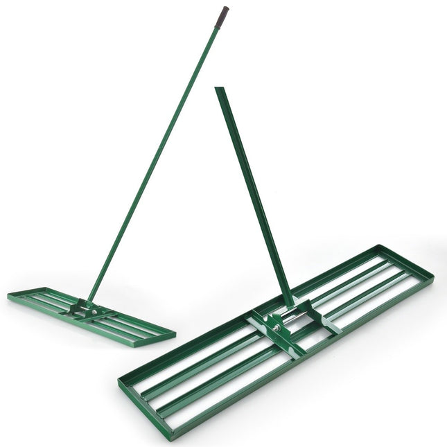 Râteau de nivellement de pelouse avec manche ergonomique, 91 x 25 cm