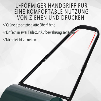 Gartenwalze mit U-Griff, 31 cm Durchmesser, Metall, grün