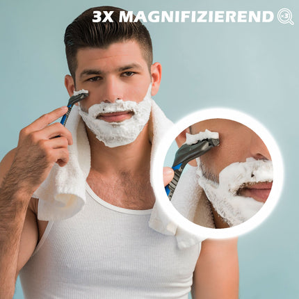 LED bathroom mirror with 3X magnification, Touch, Anti-Fog