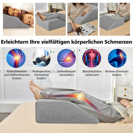 Coussin de jambe ergonomique en mousse à mémoire de forme, 60 x 54,5 x 20 cm, gris