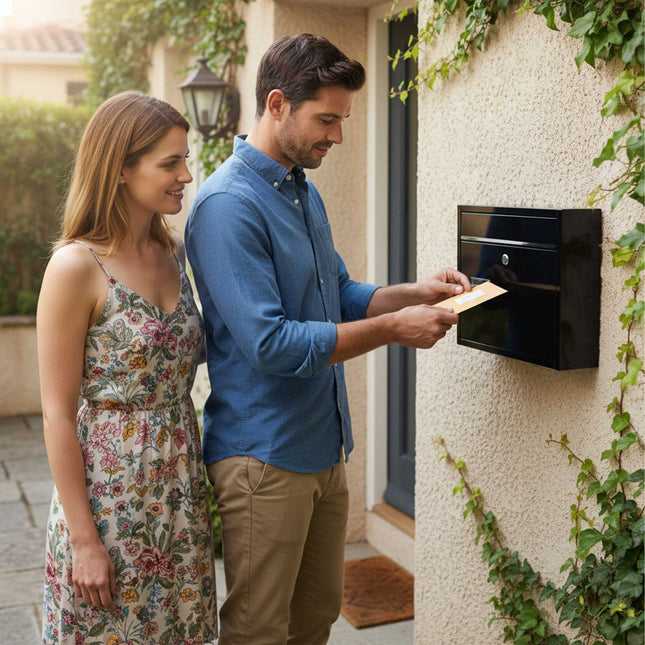 Boîte aux lettres à fente large, en métal résistant aux intempéries