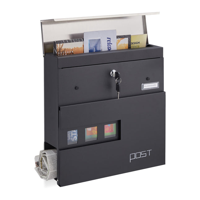 Boîte aux lettres avec porte-journaux
