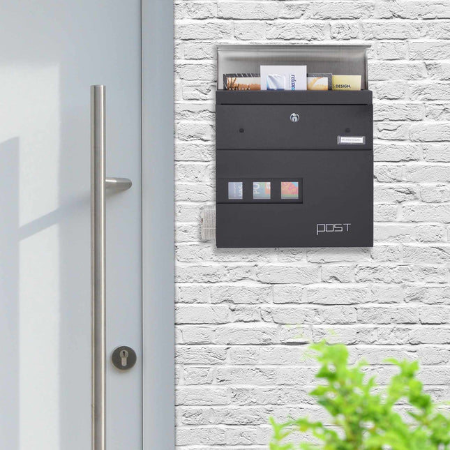 Boîte aux lettres avec porte-journaux