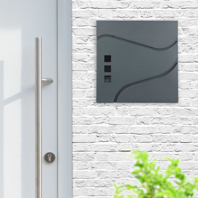 Boîte aux lettres avec porte-journaux gris anthracite
