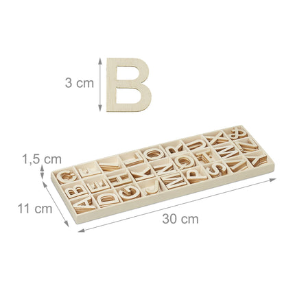 Coffret de lettres en bois 162 pièces.