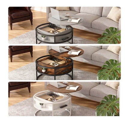 Table basse relevable - Rangement dissimulé à hauteur réglable
