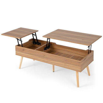 Table basse relevable avec rangement, 120 x 49 x 42 cm, marron