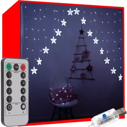 Lichtervorhang 136LED USB kaltweiß KŚ19740 