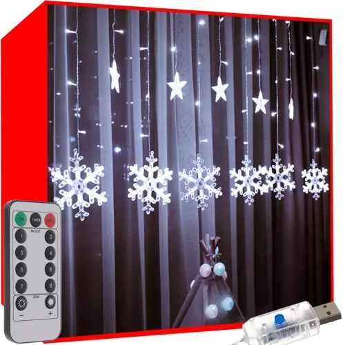 Lichtervorhang 138 LED USB kaltweiß KŚ19744 
