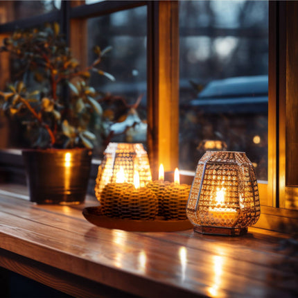 Décoration lumineuse avec 4 photophores