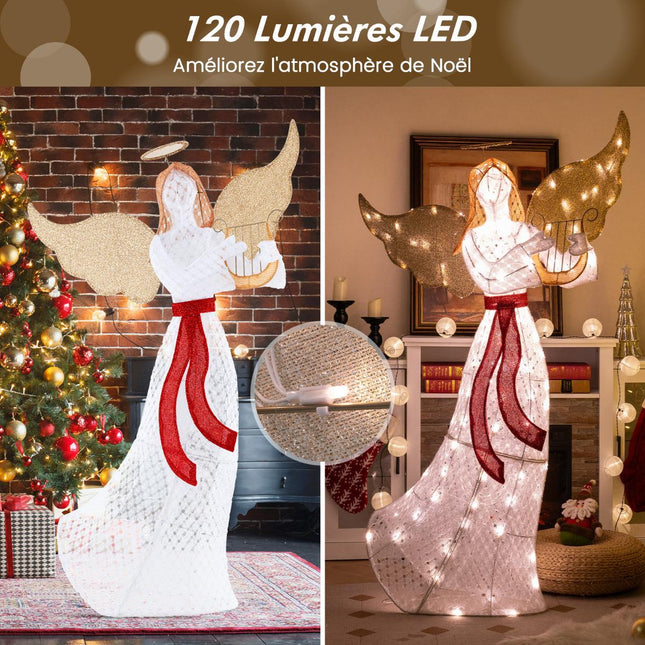 Beleuchteter Weihnachtsengel, 150cm, 120 warmweiße LEDs