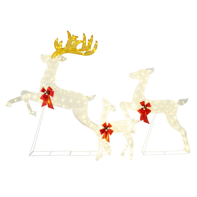 Beleuchtetes Weihnachtsrentier-Set aus 3 Stück, 330 warmweiße LEDs