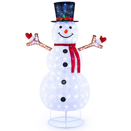 Bonhomme de neige lumineux de Noël, 1,80 m, 200 LED blanc froid