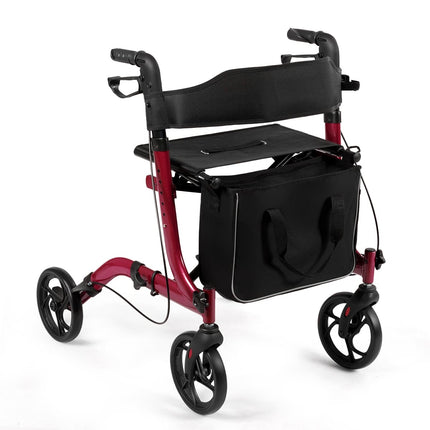 Leichter faltbarer Rollator, höhenverstellbar, Rot