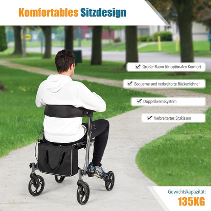 Leichter faltbarer Rollator mit einstellbarer Höhe