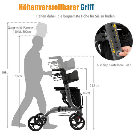 Leichter faltbarer Rollator mit einstellbarer Höhe
