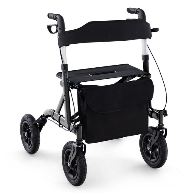 Leichter faltbarer Rollator mit Sitz, 136 kg Tragkraft