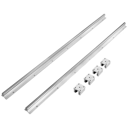 Linear Guide Rail Set, 12mm x 1000mm, 2 Rails 4 Blocks