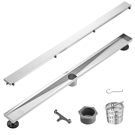 Linear Shower Drain 914mm Offset, Tile Insert, 304 SS