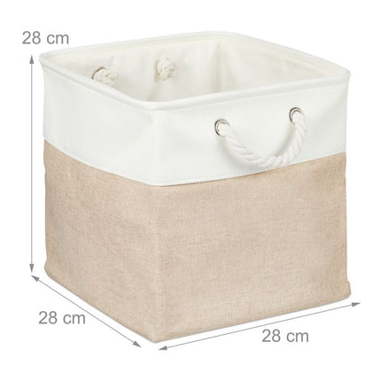 Lot de 4 paniers de rangement en lin - Organisateurs polyvalents
