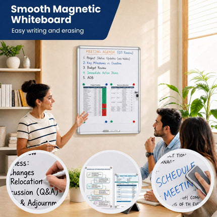 Vitrine verrouillable avec dos magnétique inscriptible, 90 x 65 cm, argent