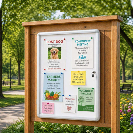 Vitrine verrouillable avec dos magnétique inscriptible, 90 x 65 cm, argent