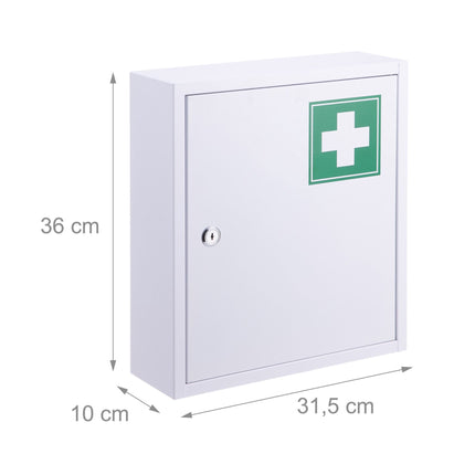 Armoire à pharmacie verrouillable - 3 compartiments, fixation murale