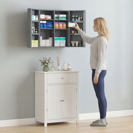 Armoire à pharmacie verrouillable, 6 étagères, acier gris anthracite