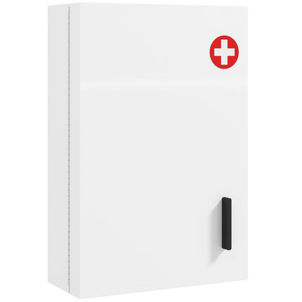 Abschließbarer Medizinschrank, 6 Ablagen, Stahl, Wandmontage