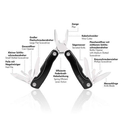 Outil multifonction LogiLink 11 en 1 avec couteau et ouvre-bouteille