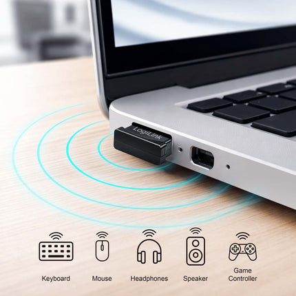 LogiLink Bluetooth 6.0 USB-Adapter mit 20 m Reichweite, bis zu 3 Mbit/s