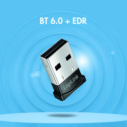 LogiLink Bluetooth 6.0 USB-Adapter mit 20 m Reichweite, bis zu 3 Mbit/s