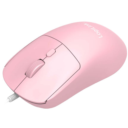 LogiLink Kinder-USB-Maus mit 3 Tasten und einstellbarer DPI-Auflösung, Pink