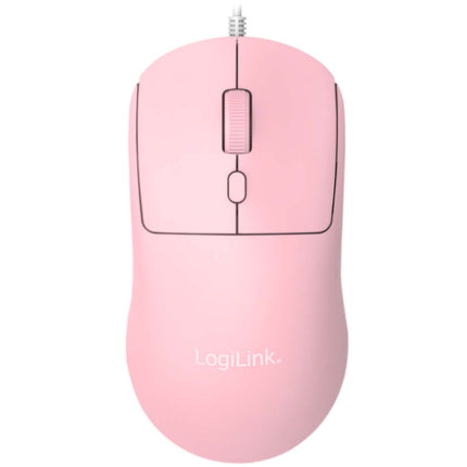 LogiLink Kinder-USB-Maus mit 3 Tasten und einstellbarer DPI-Auflösung, Pink
