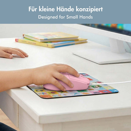 LogiLink Kinder-USB-Maus mit 3 Tasten und einstellbarer DPI-Auflösung, Pink