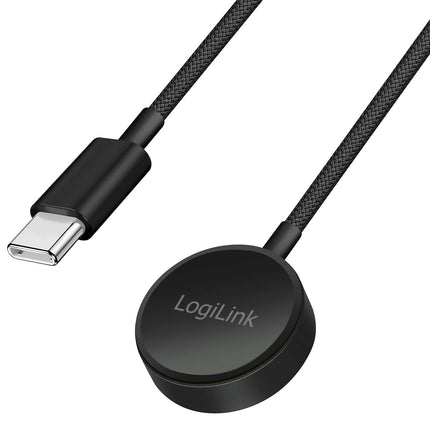 LogiLink Magnetisches Ladegerät für Galaxy Watch 3–8, Active 1/2, Ultra, USB-C