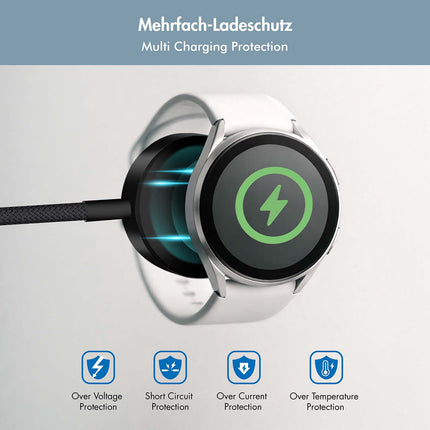 LogiLink Magnetisches Ladegerät für Galaxy Watch 3–8, Active 1/2, Ultra, USB-C
