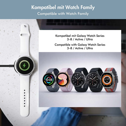 LogiLink Magnetisches Ladegerät für Galaxy Watch 3–8, Active 1/2, Ultra, USB-C